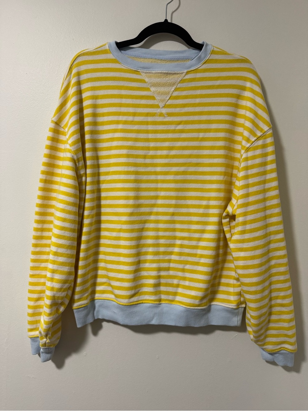 We The Free Yellow & White Classic Striped Crewneck